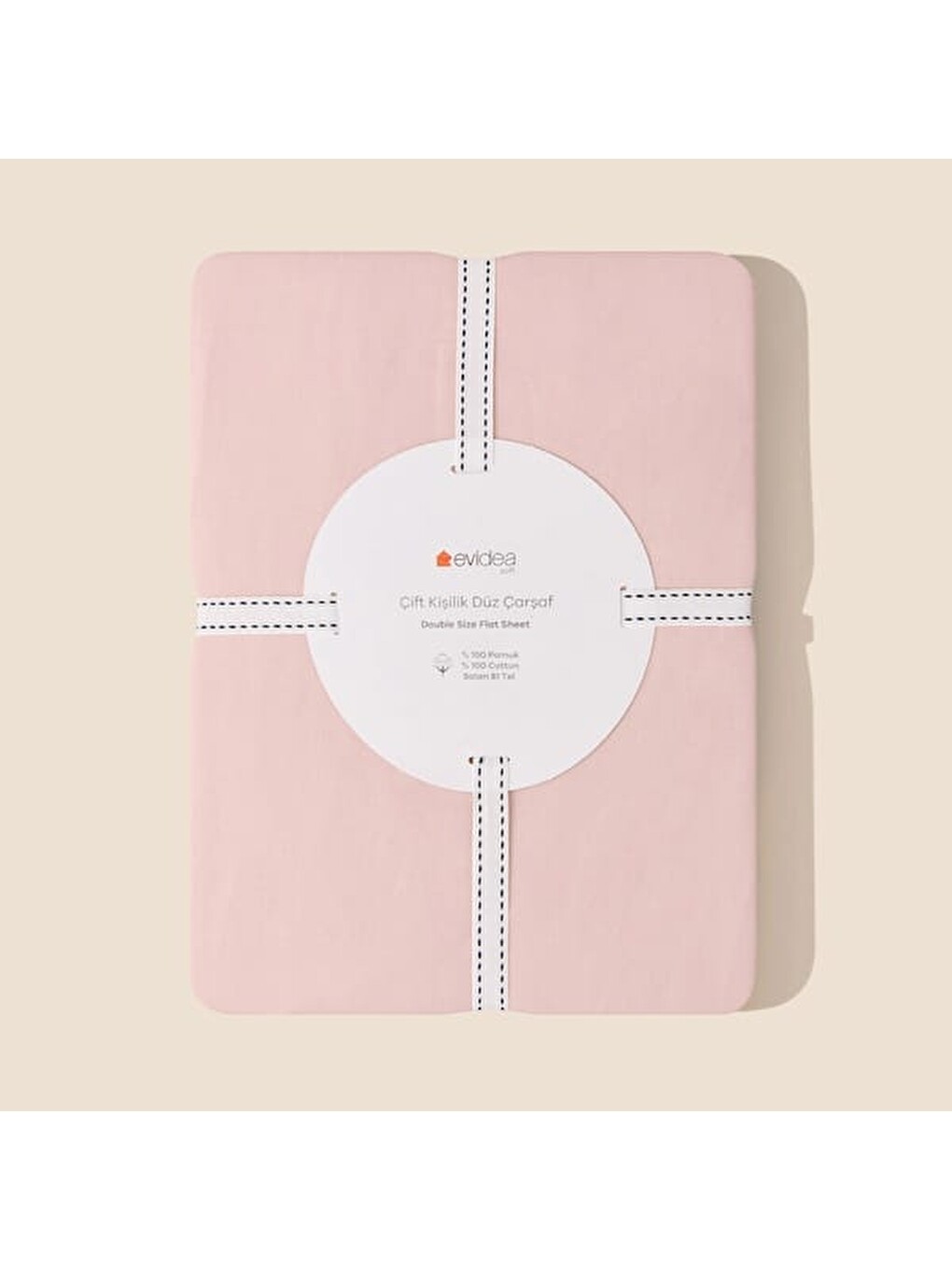 Pembe Soft Basic Çift Kişilik Düz Kenar Saten Çarşaf - Gülkurusu - 240x260 cm