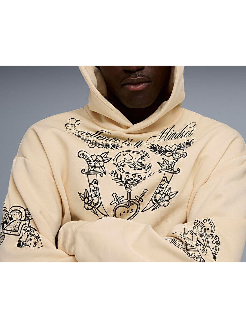 Swish N İnk Hoodie Erkek Günlük Sweatshirts 63465501 Bej-3