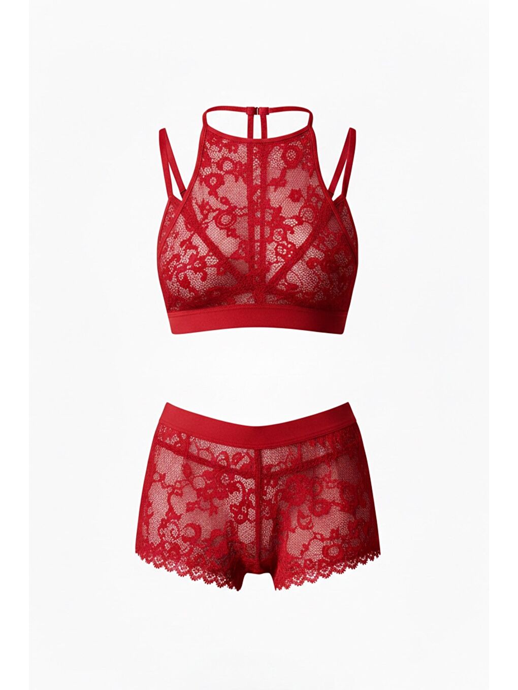 4Lü Bralet Set Kırmızı-2