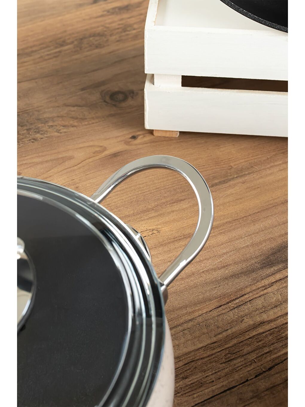 Lines Pembe L-5094-3 Ihlamur Metal Kulp Yonca 7 Parça Güveç Set - 1