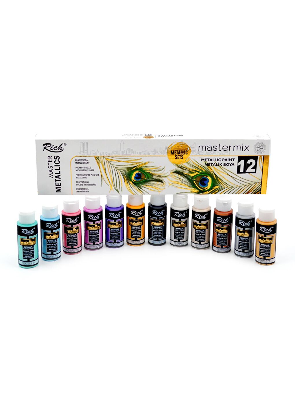 Mastermix Akrilik Boya 60 cc 12 li Metalik Renkler-2