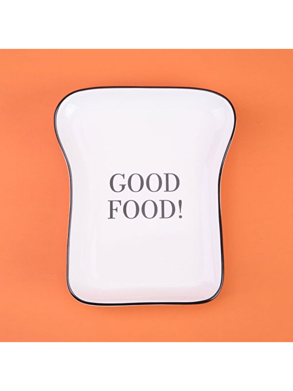 Kitchen Good Food Desenli Servis Tabağı - Siyah / Beyaz - 19 cm