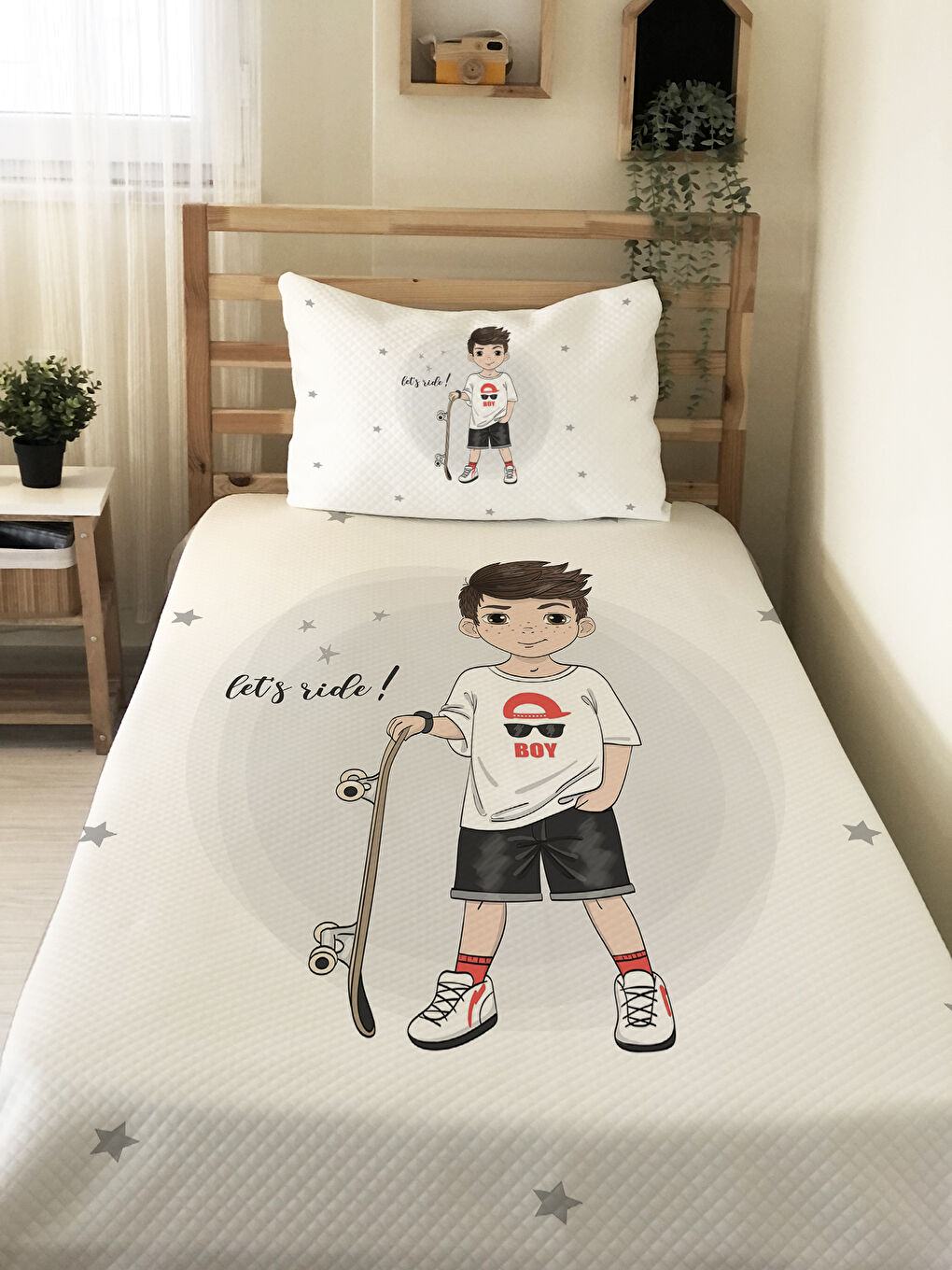 Karışık Kaykaycı Genç Desenli Pike