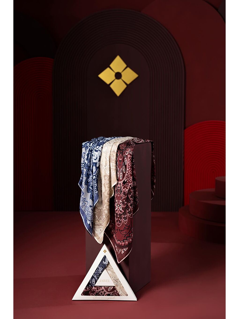 Karışık Kadın Capua Soft Eşarp Paketi (Lacivert-Bordo-Sütlü Kahve)