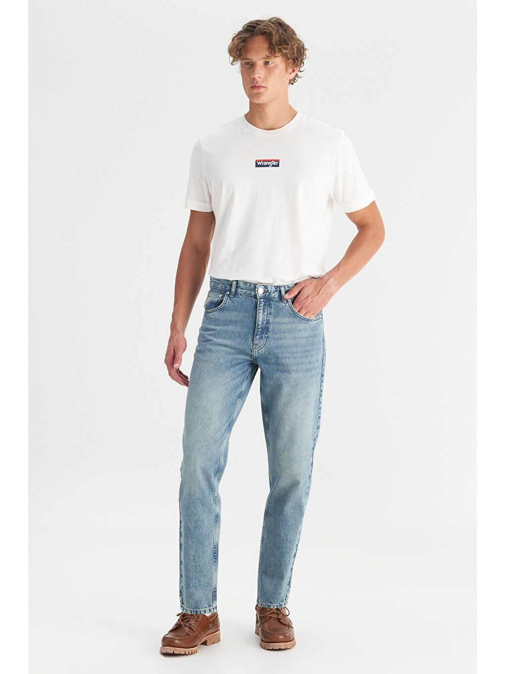 %100 Pamuk Frank Relaxed Fit Geniş Kesim İndigo Jean Denim Pantolon-4