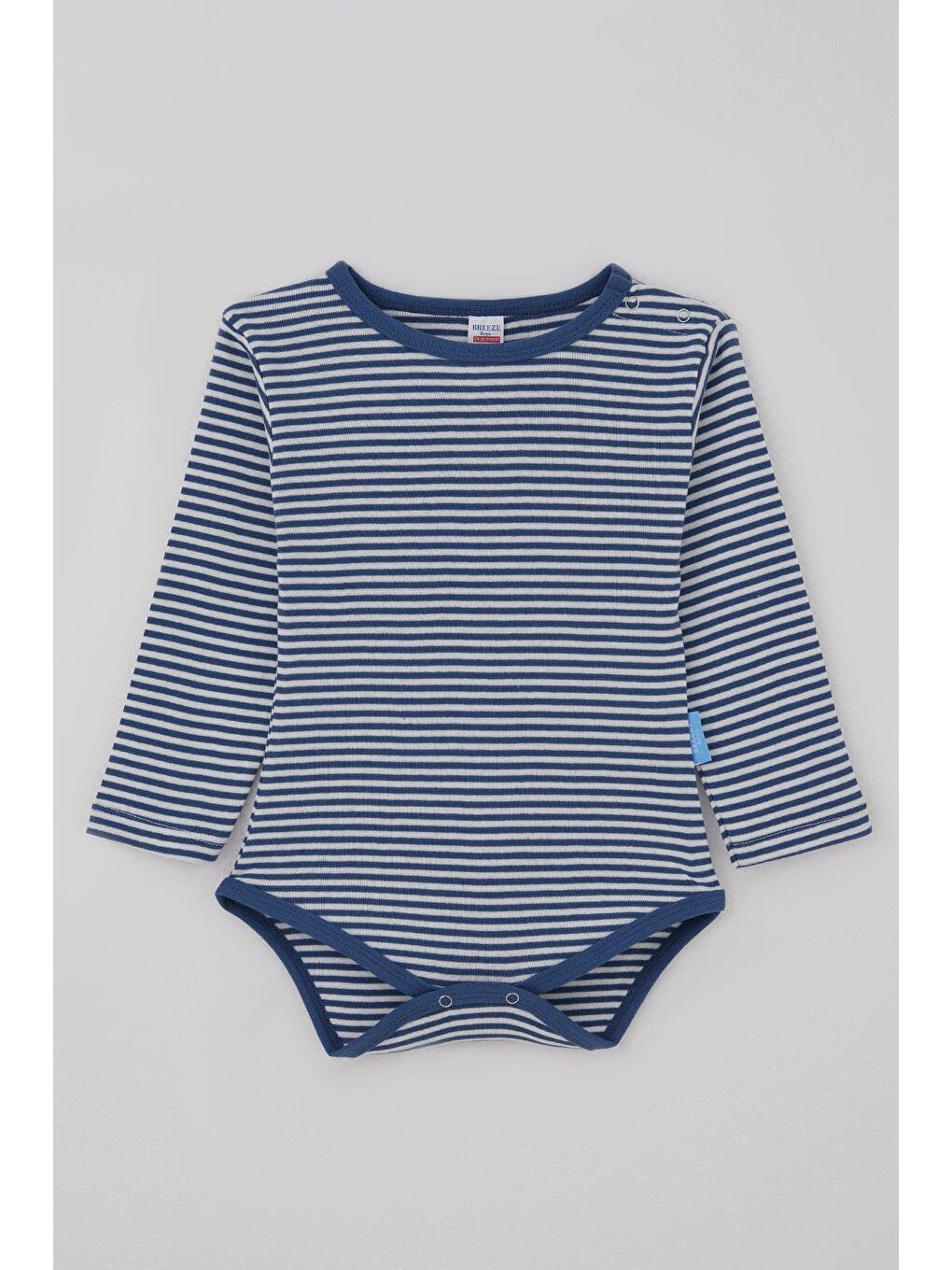 Erkek Bebek Çıtçıtlı Zıbın Body Çizgili İndigo (9 Ay-3 Yaş)