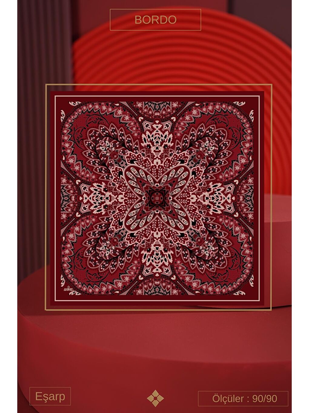 Karışık Kadın Capua Soft Eşarp Paketi (Lacivert-Bordo-Sütlü Kahve)-3