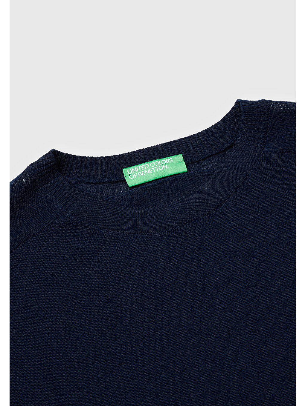 Kadın Lacivert %100 Yün Bisiklet Yaka Kısa Kollu Kazak-6