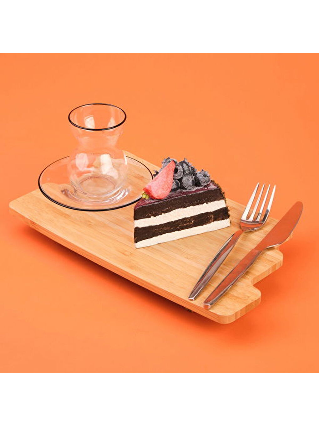 Renksiz Pure Siyah Rimli 12 Parça Çay Bardak Takımı - Şeffaf / Siyah-2