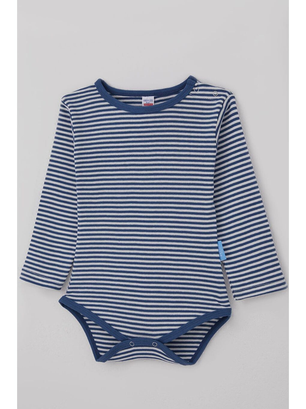 Erkek Bebek Çıtçıtlı Zıbın Body Çizgili İndigo (9 Ay-3 Yaş)-2