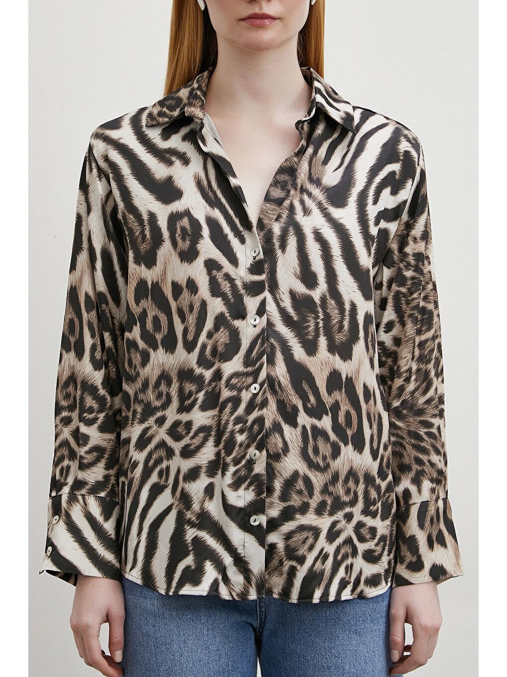 Americano Desenli Gömlek Siyah-1