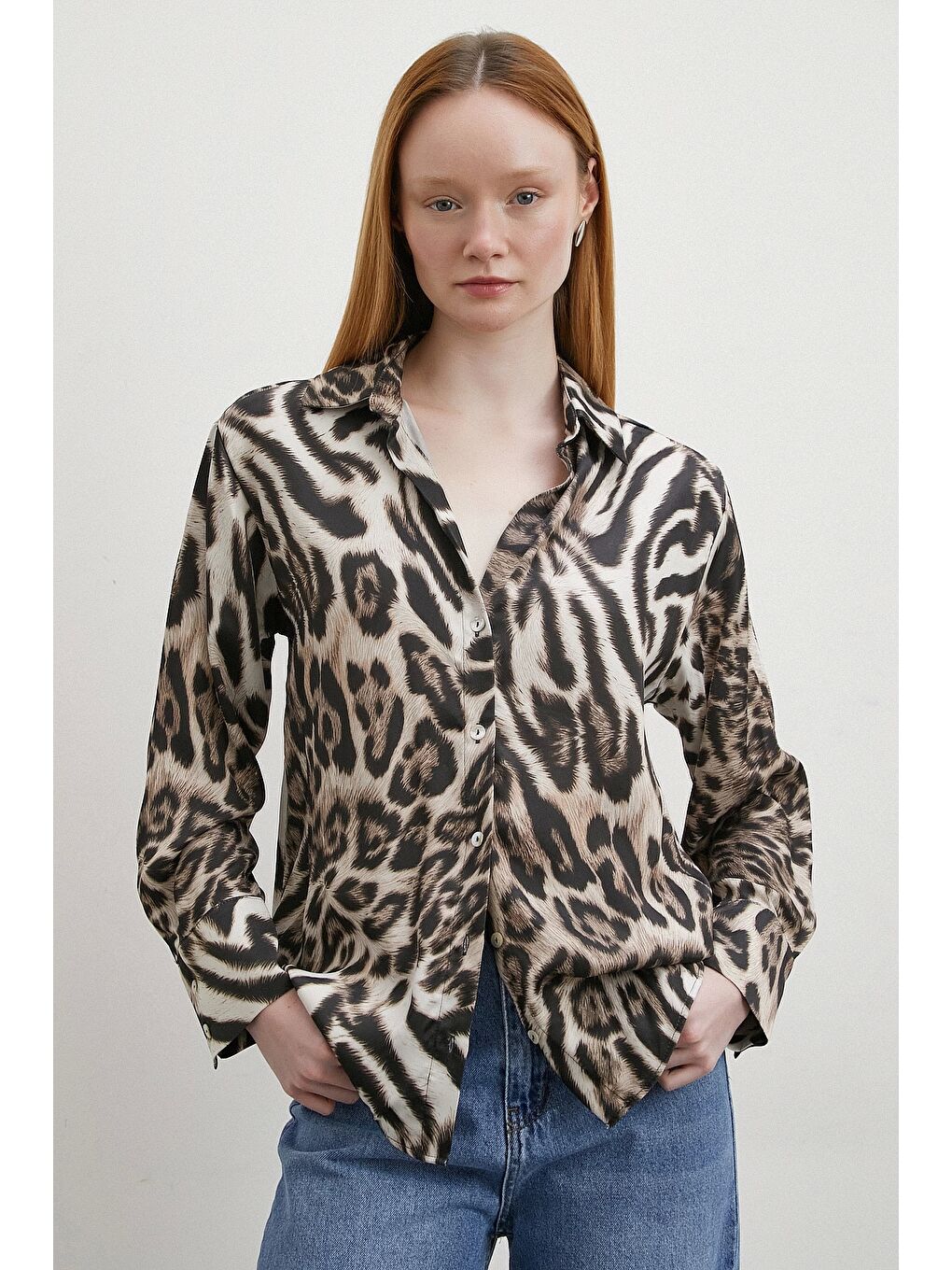 Americano Desenli Gömlek Siyah-3