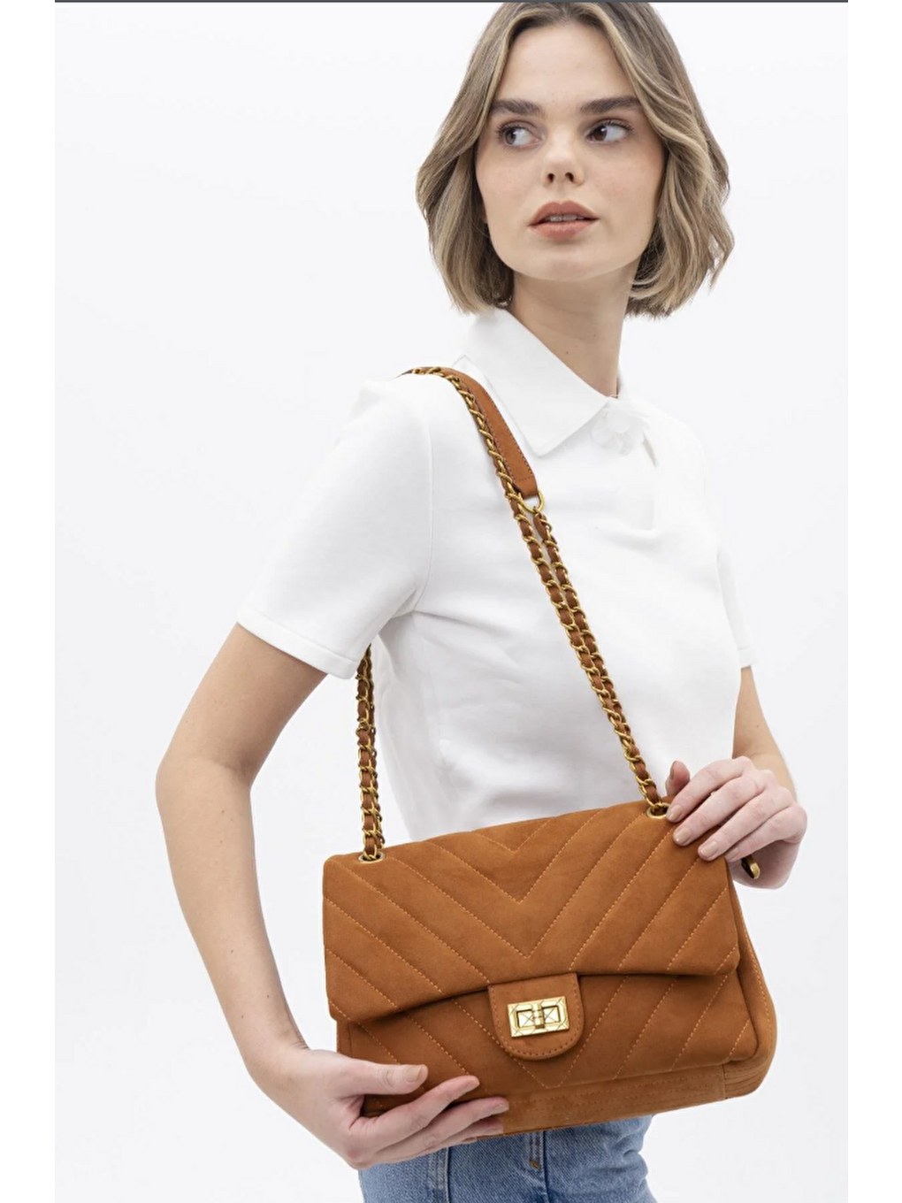 Kahverengi Kapaklı Kadın Omuz Çantası BYN1067