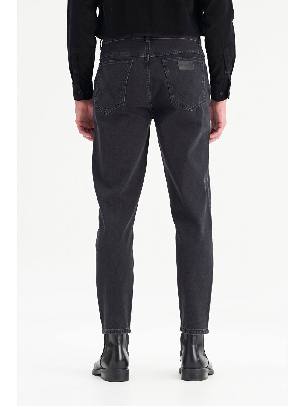 %100 Pamuk Frank Relaxed Fit Geniş Kesim Siyah Jean Denim Pantolon-4