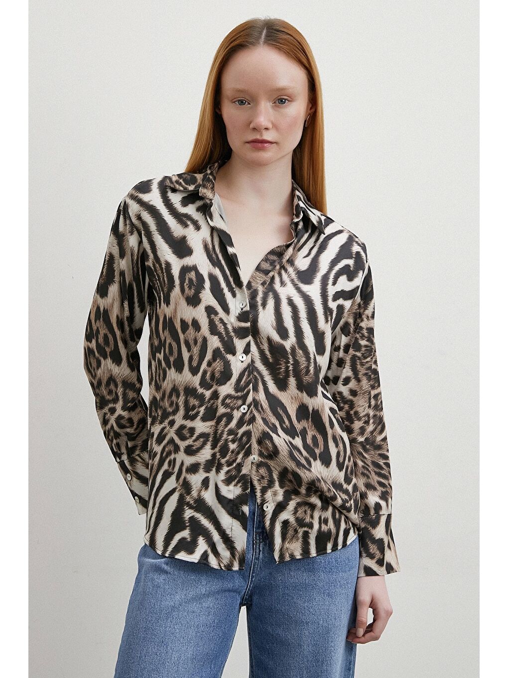 Americano Desenli Gömlek Siyah-5