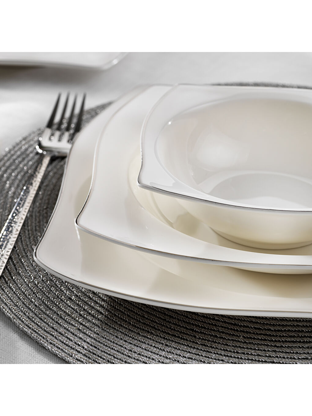 Beyaz Bety Yemek Takımı 48 Parça-Platin-2