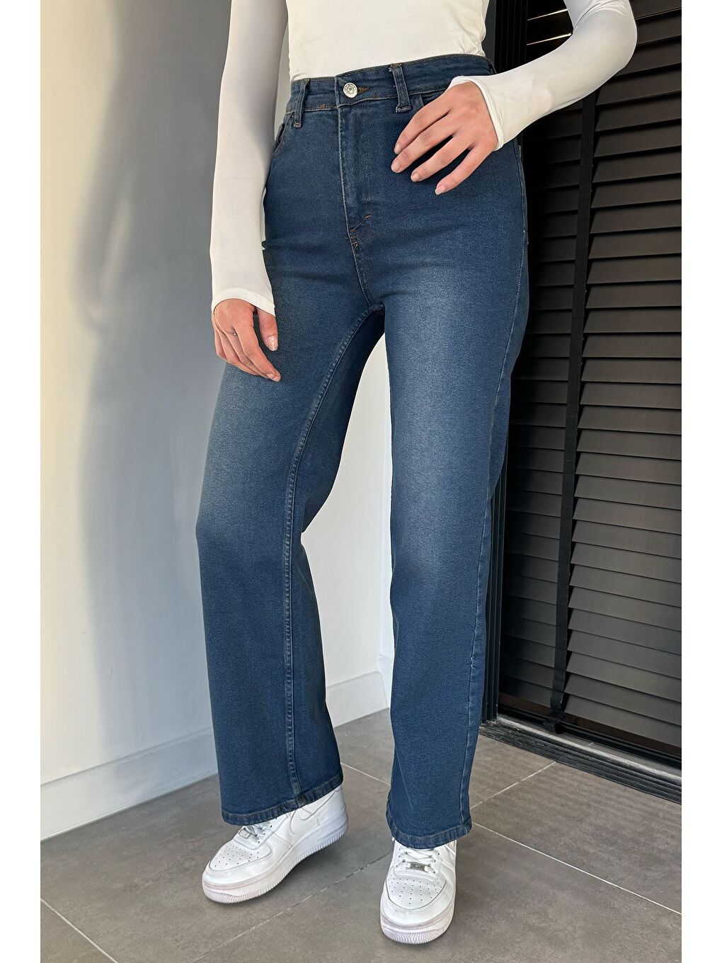 Lacivert Kadın Yüksek Bel Jean Jean Pantolon