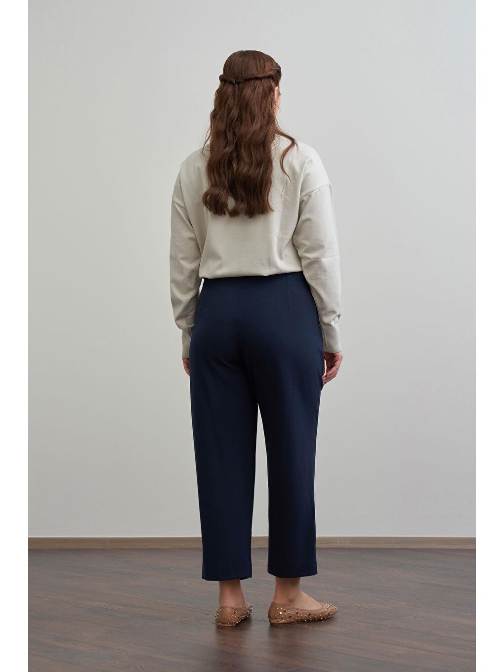 Lacivert-Pensli Rahat Viscon Pantolon-2