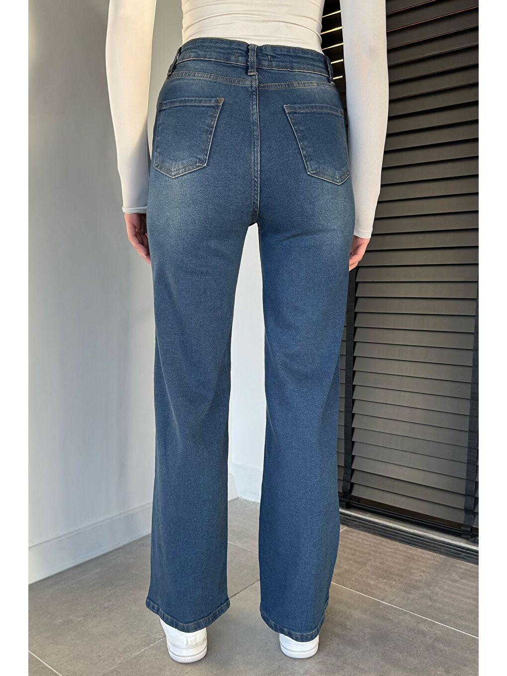 Lacivert Kadın Yüksek Bel Jean Jean Pantolon-2