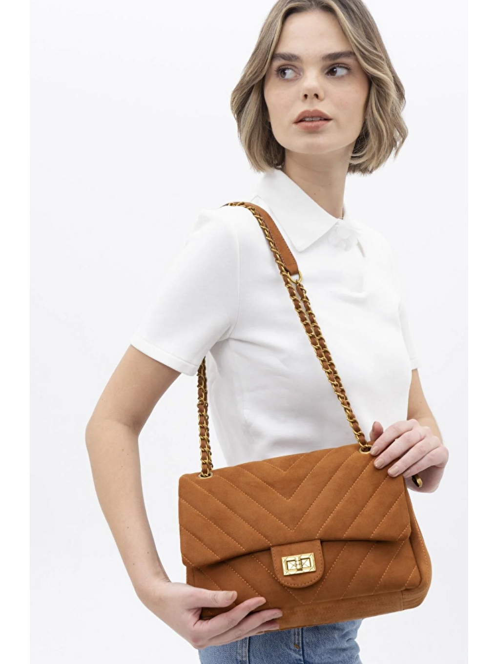 Kahverengi Kapaklı Kadın Omuz Çantası BYN1067-2