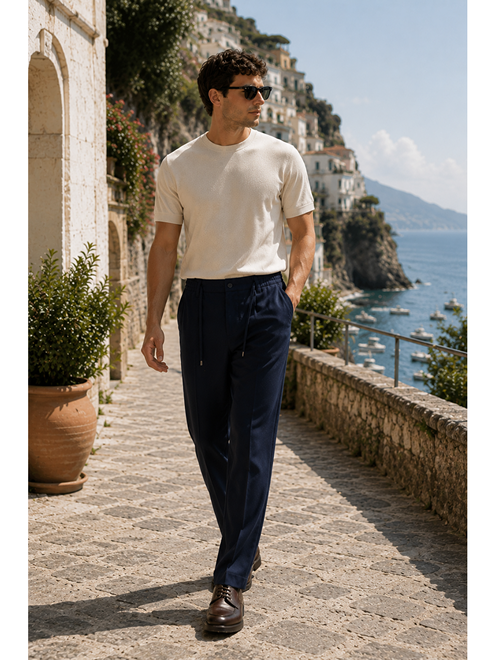 Erkek Comfort Fit Lacivert Jogger Pantolon | Esnek Kumaş Günlük Rahat Kesim – 169dngr-1
