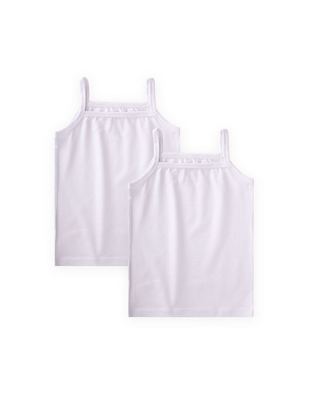 İkili İp Askılı Kız Atlet 2-11 Yaş Beyaz