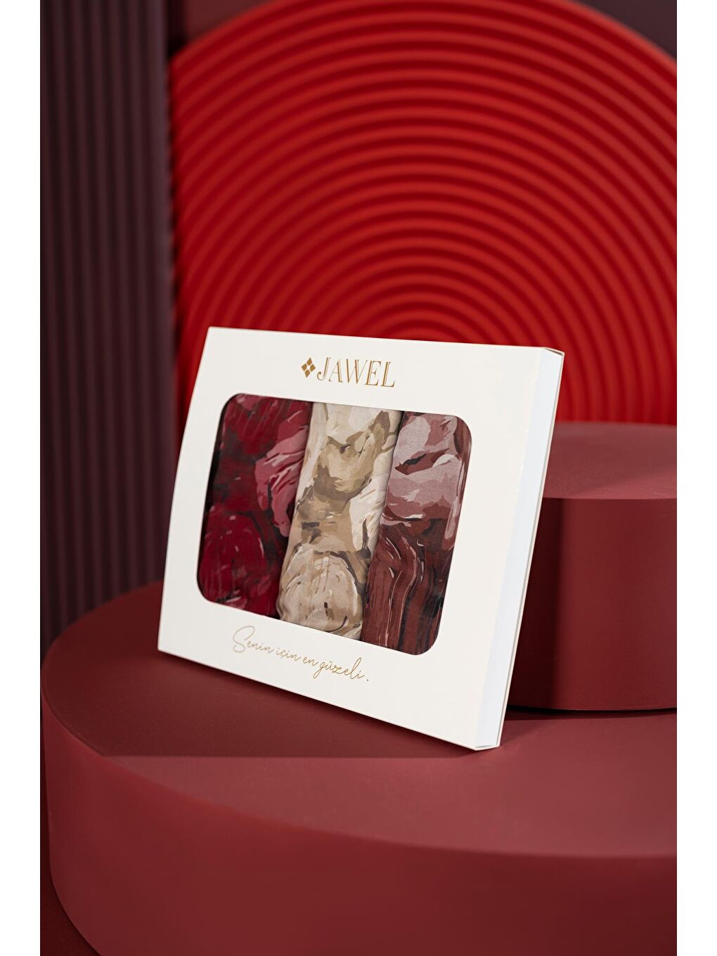 Karışık Kadın Mellas Soft Şal Paket (Bordo-Sütlü Kahve-Kahve)-1