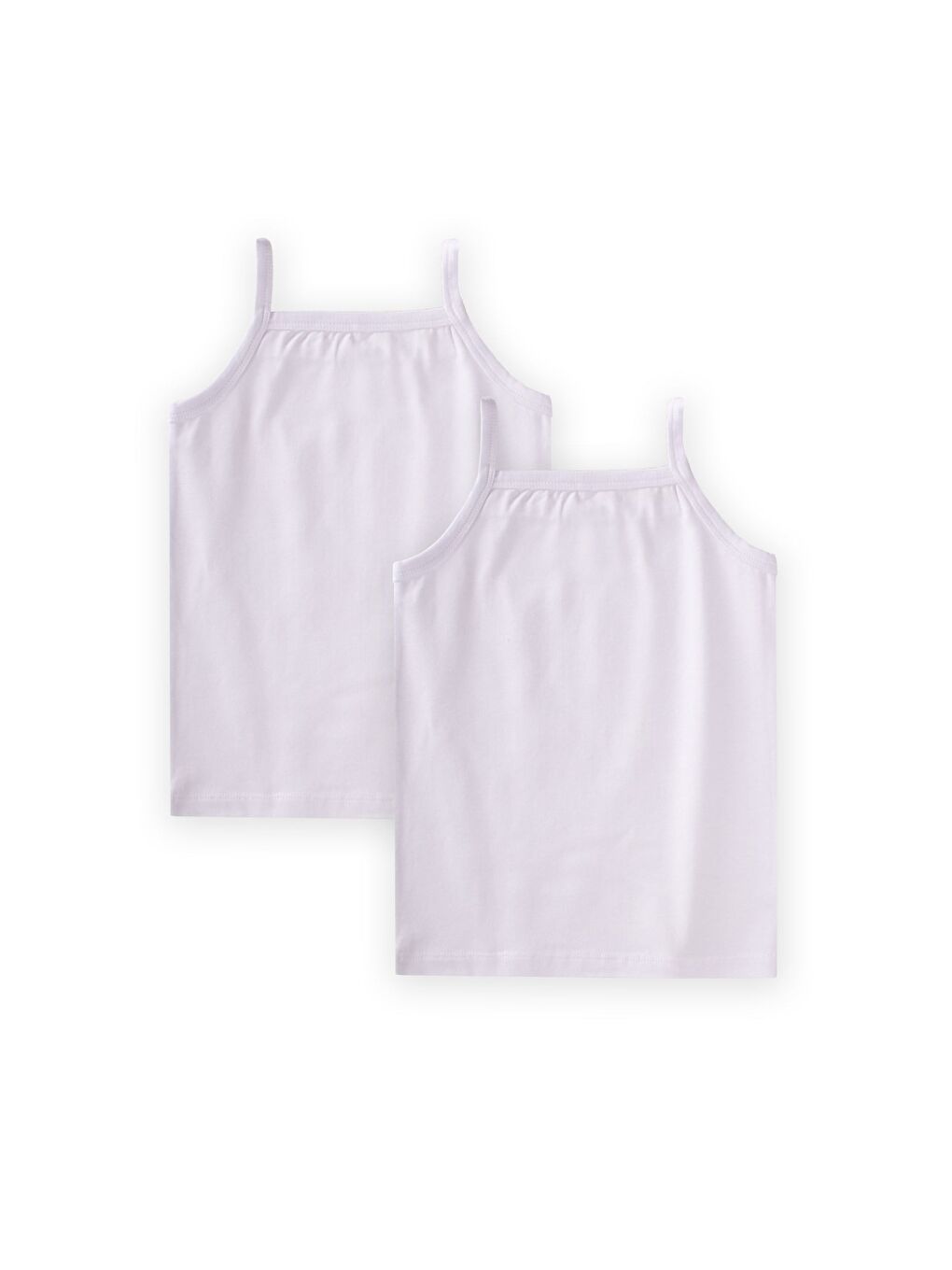 İkili İp Askılı Kız Atlet 2-11 Yaş Beyaz-1