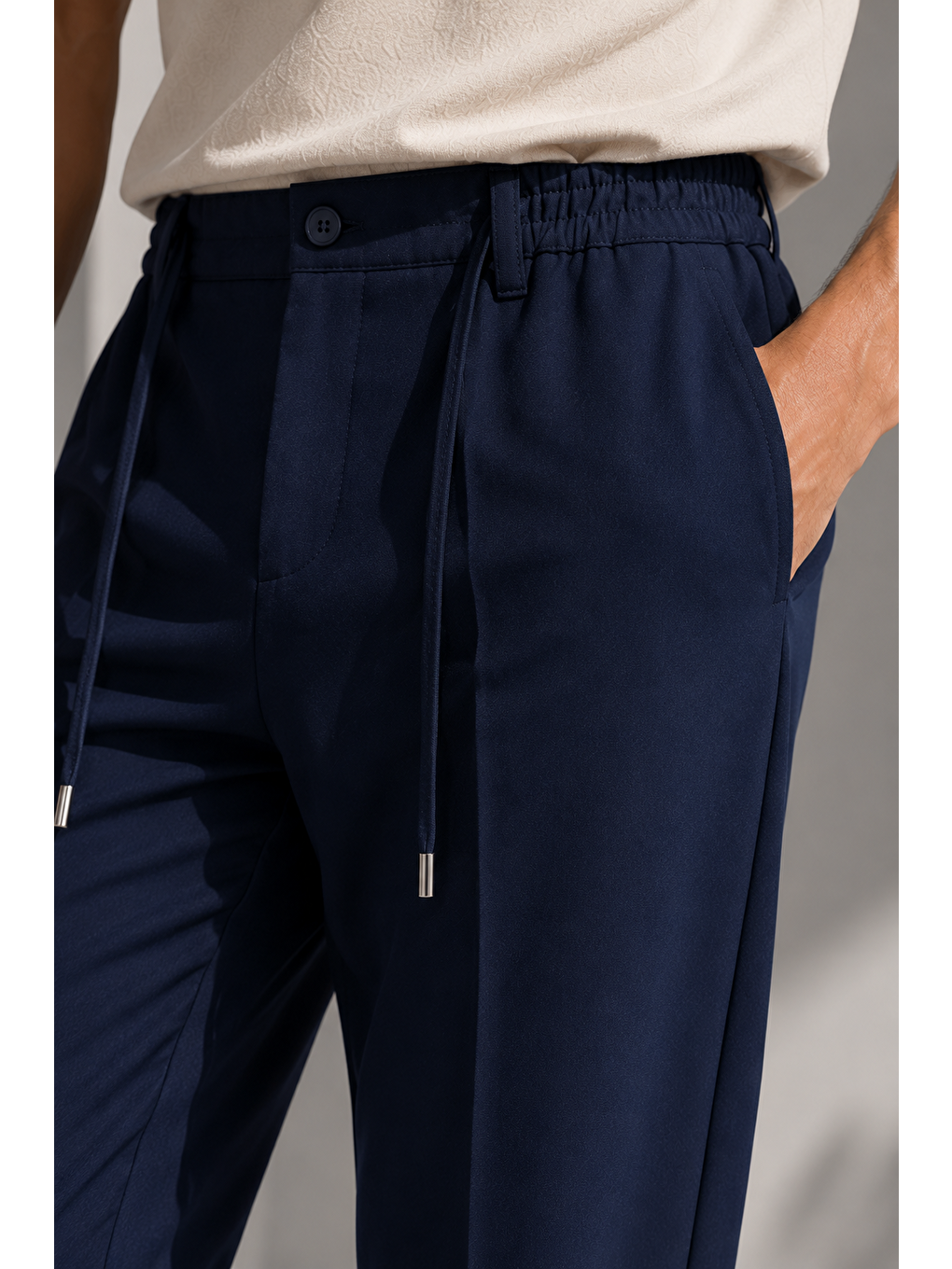 Erkek Comfort Fit Lacivert Jogger Pantolon | Esnek Kumaş Günlük Rahat Kesim – 169dngr-5