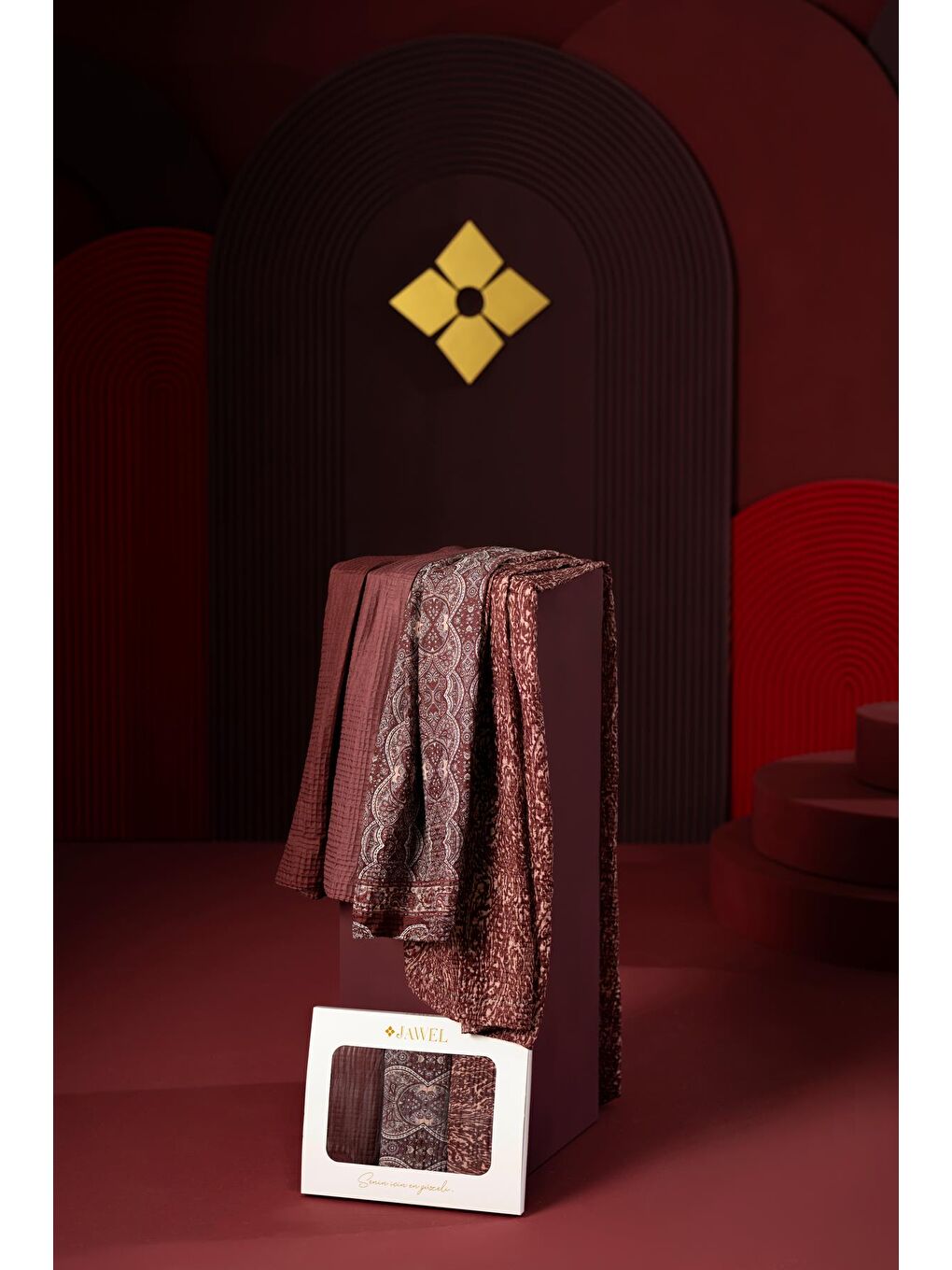 Karışık Kadın Müslin Şal Paketi Kahve (Degrade-Petra-Tyana)