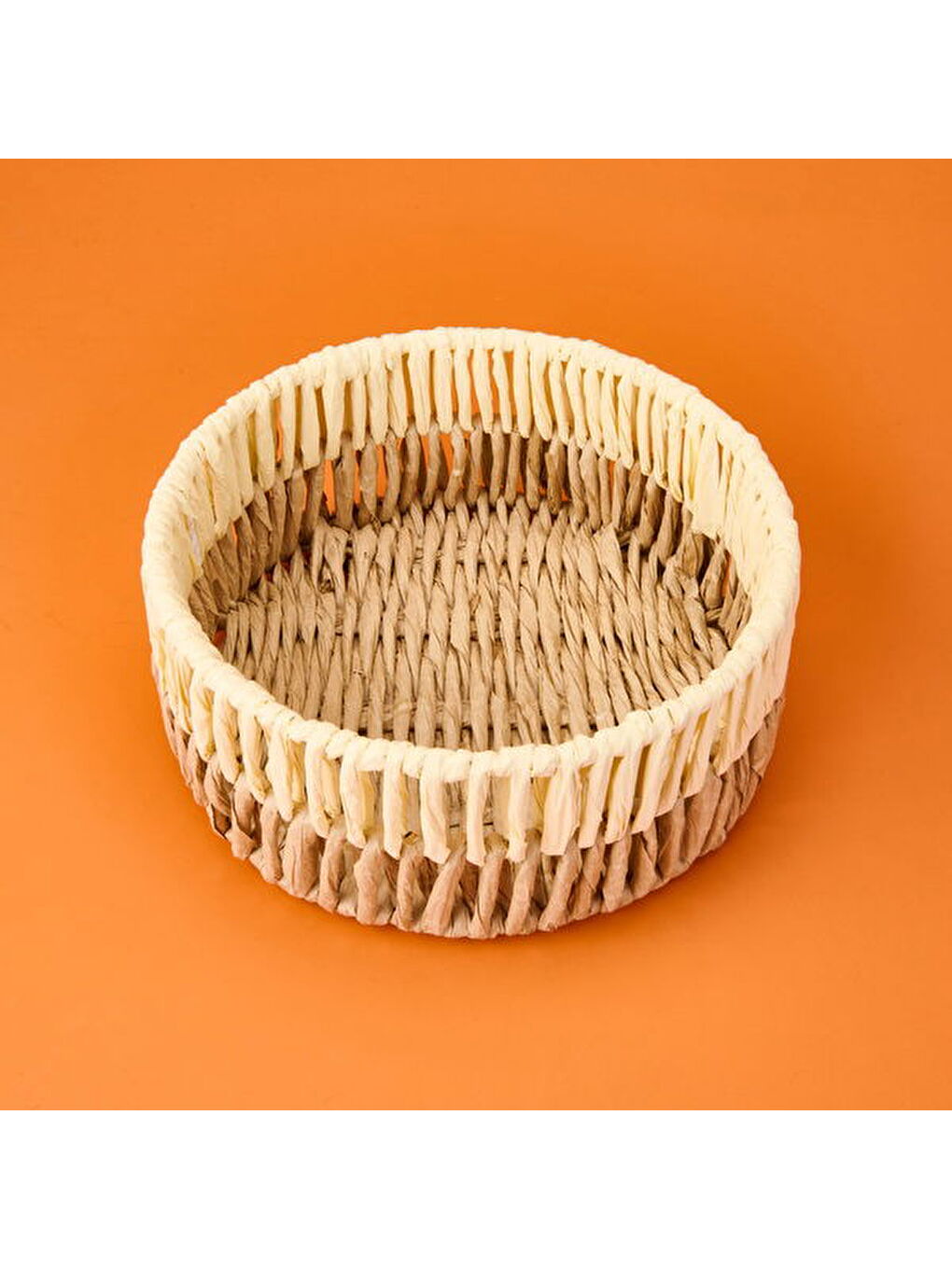 Palm Breeze Büyük Dekoratif Sepet - Bej / Kahverengi - 25x10 cm-1