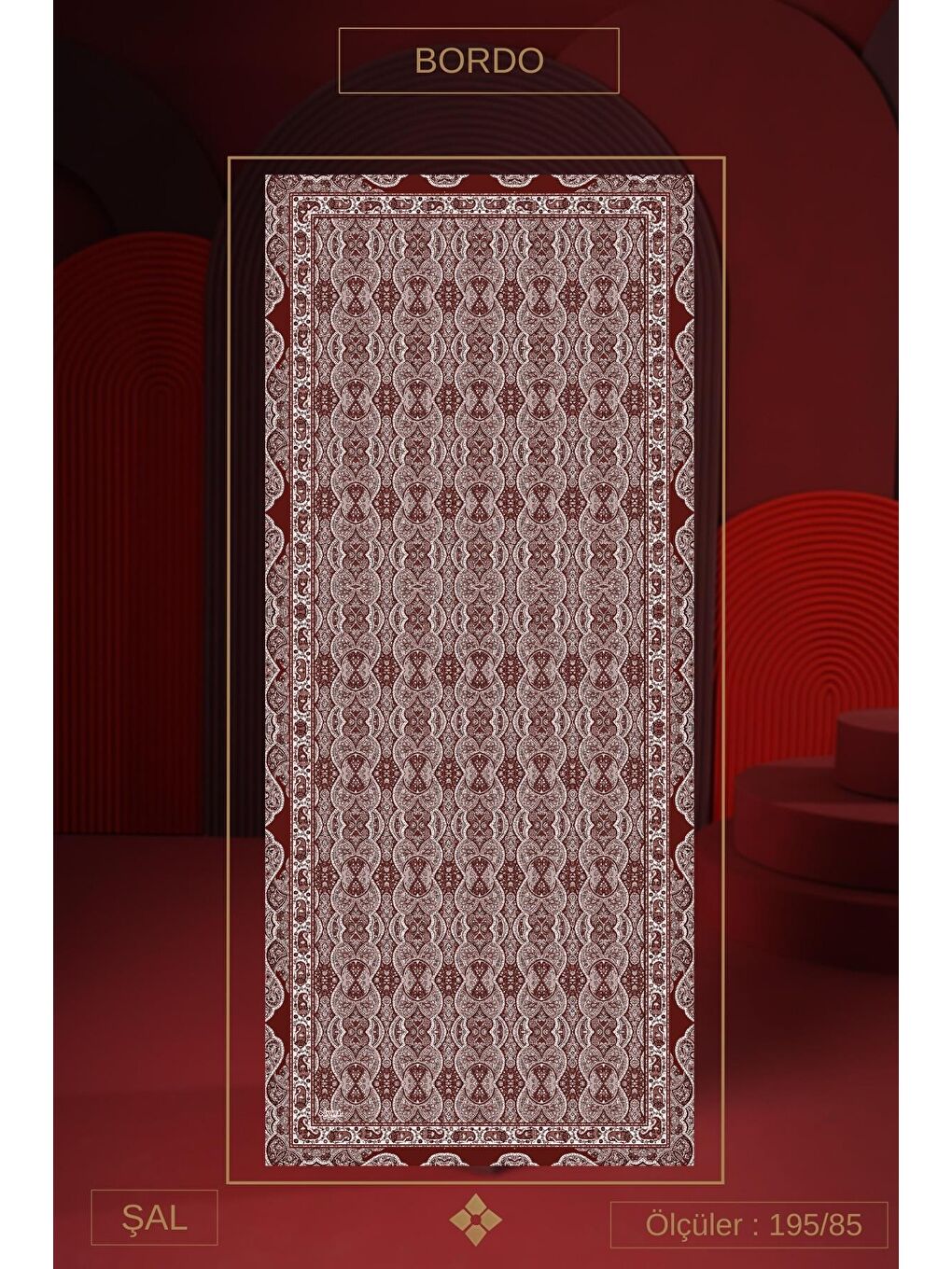 Karışık Kadın Müslin Şal Paketi Petra (Kahve-Krem-Bordo)-3