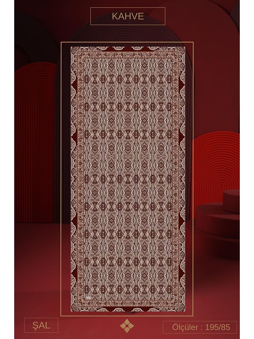 Karışık Kadın Müslin Şal Paketi Petra (Kahve-Krem-Bordo)-4