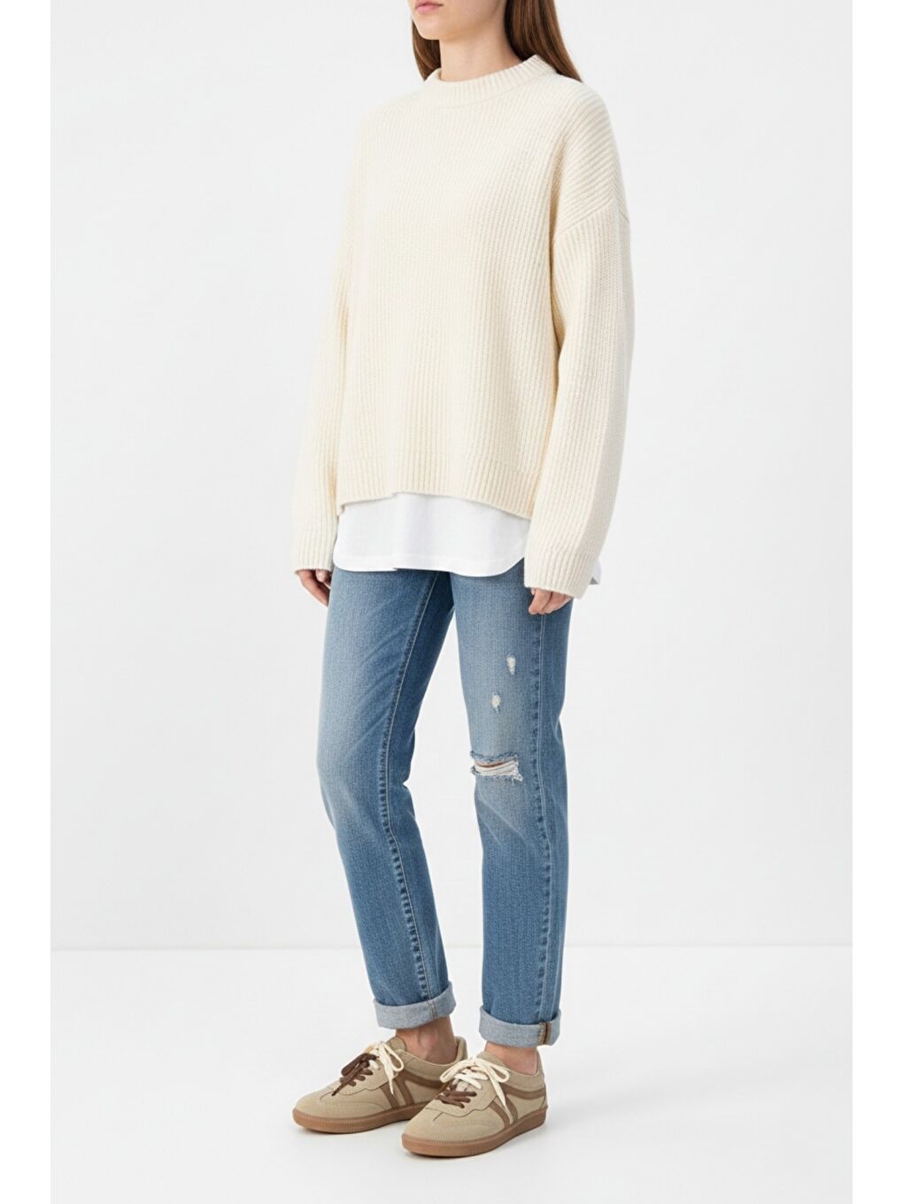 Bej HUXLEY Çift Bağcıklı Günlük Kadın Sneaker Spor Ayakkabı-2