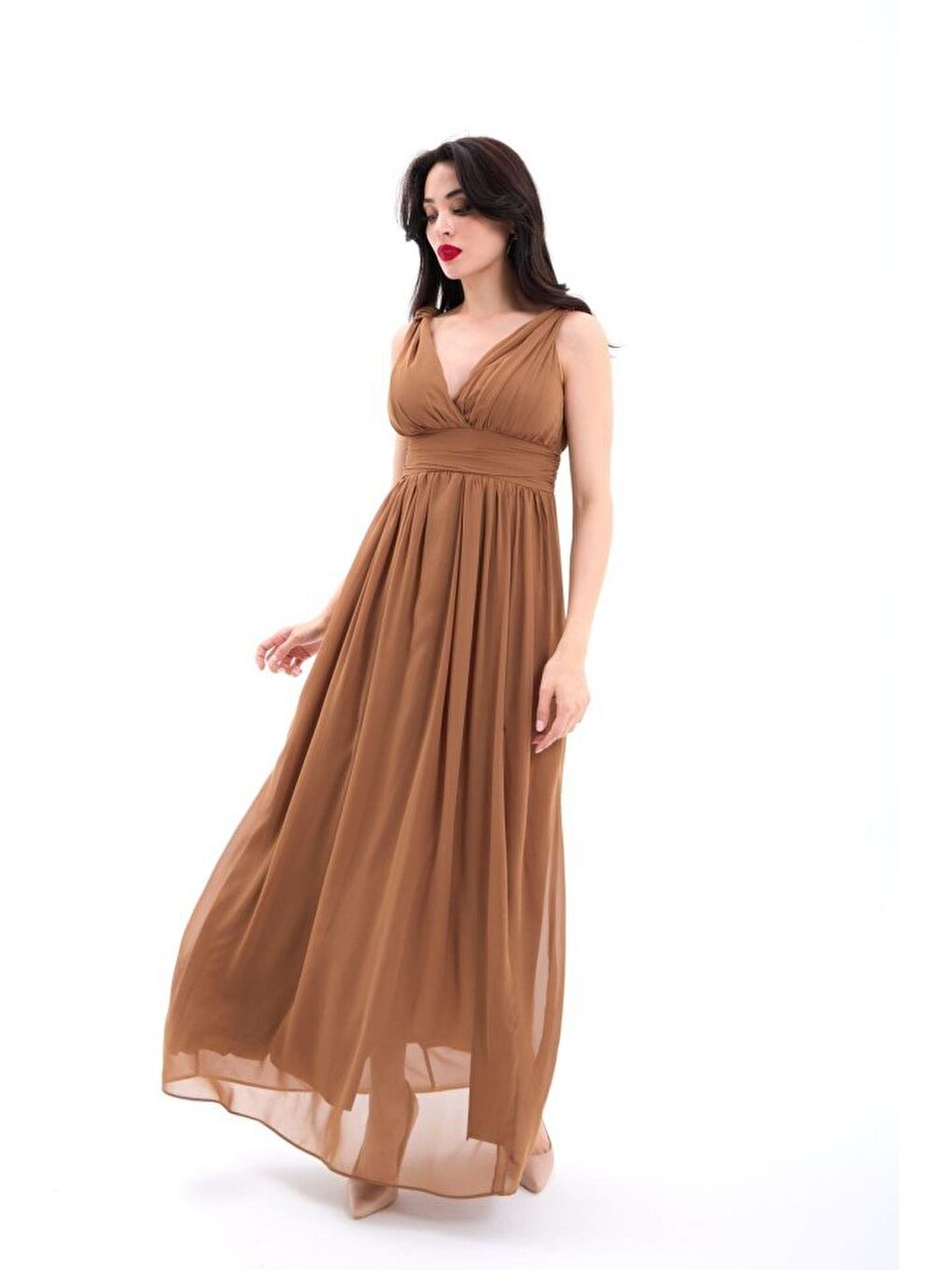 Kahverengi 4662 ELBİSE-KAHVE-4