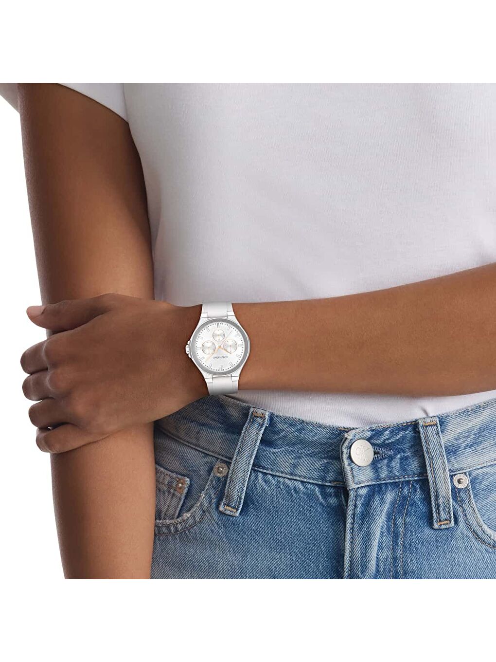 Beyaz CK25100106 Kadın Kol Saati-3
