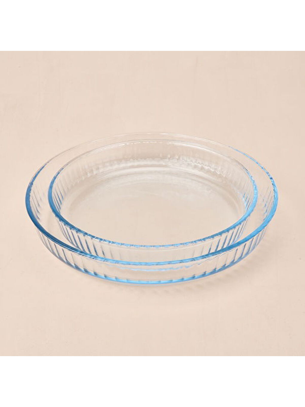 Renksiz Twin 2'li Yuvarlak Cam Fırın Kabı - Şeffaf-4