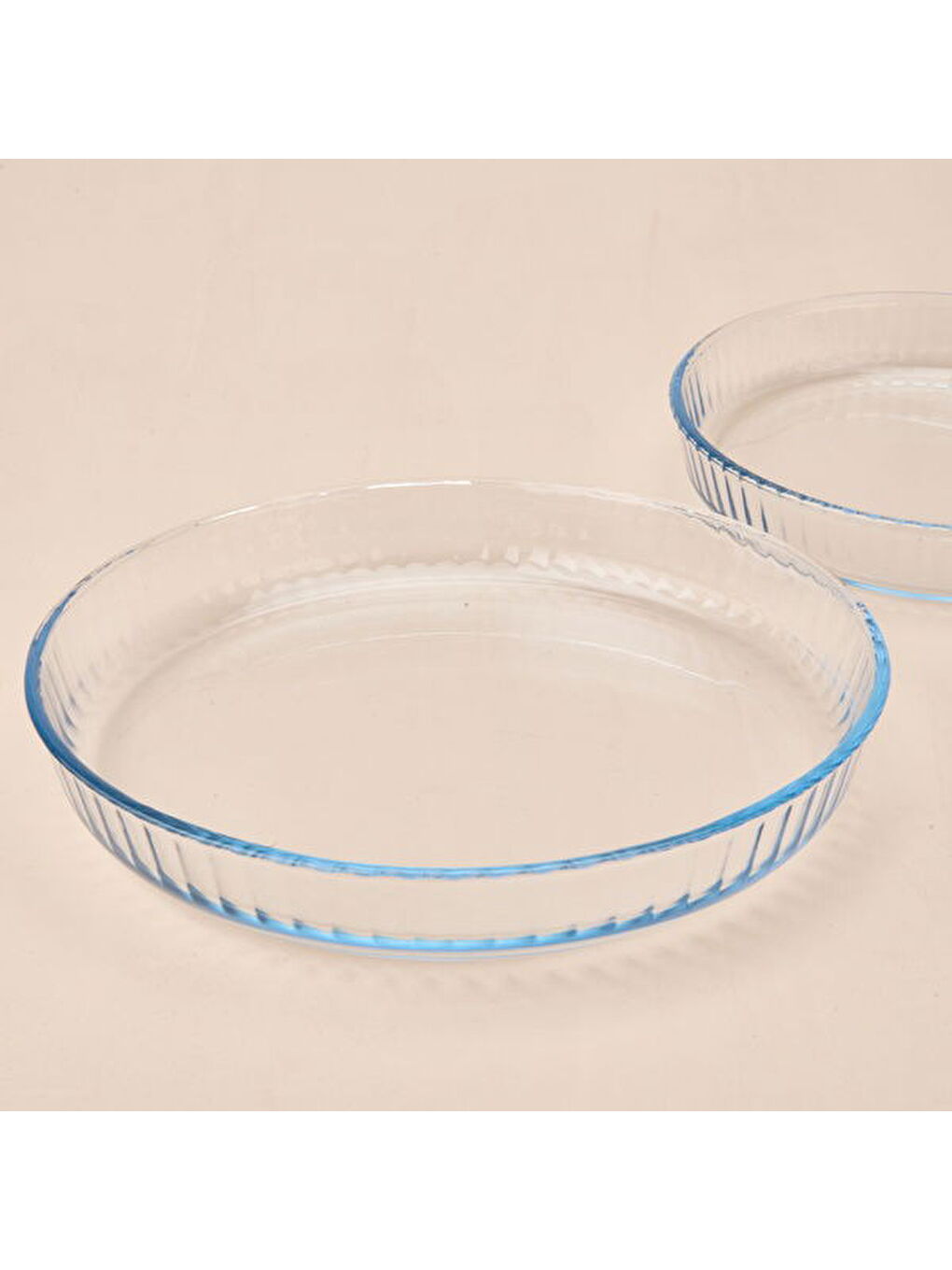 Renksiz Twin 2'li Yuvarlak Cam Fırın Kabı - Şeffaf-5