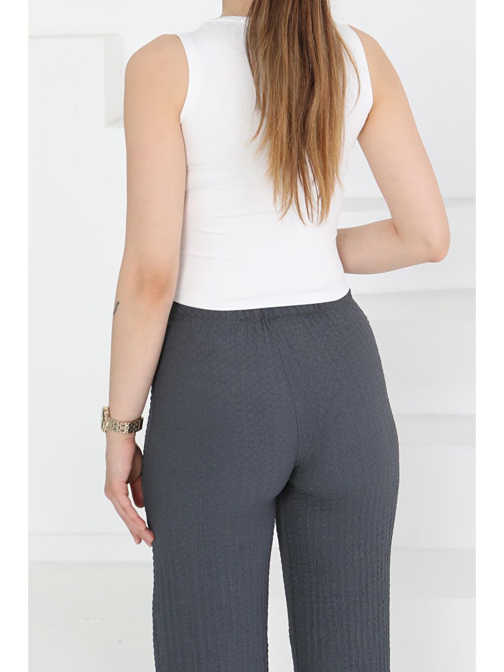 Cupralı Oval Yaka Crop Atlet Beyaz - 27278-3