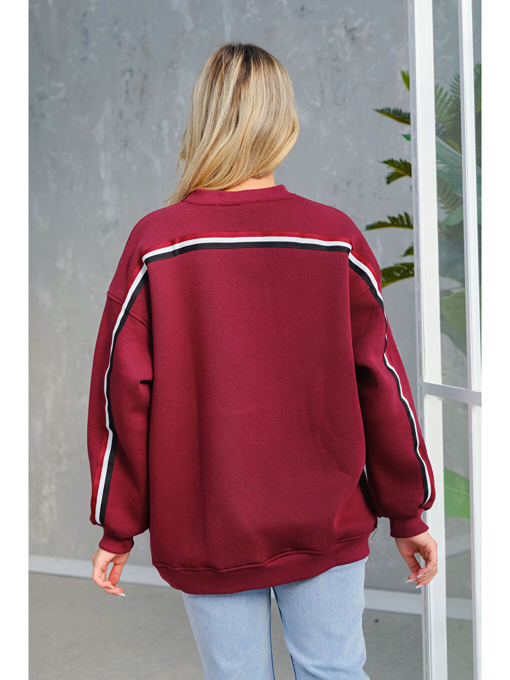 Locco Moda Boston Baskılı Sweat Bordo - 2