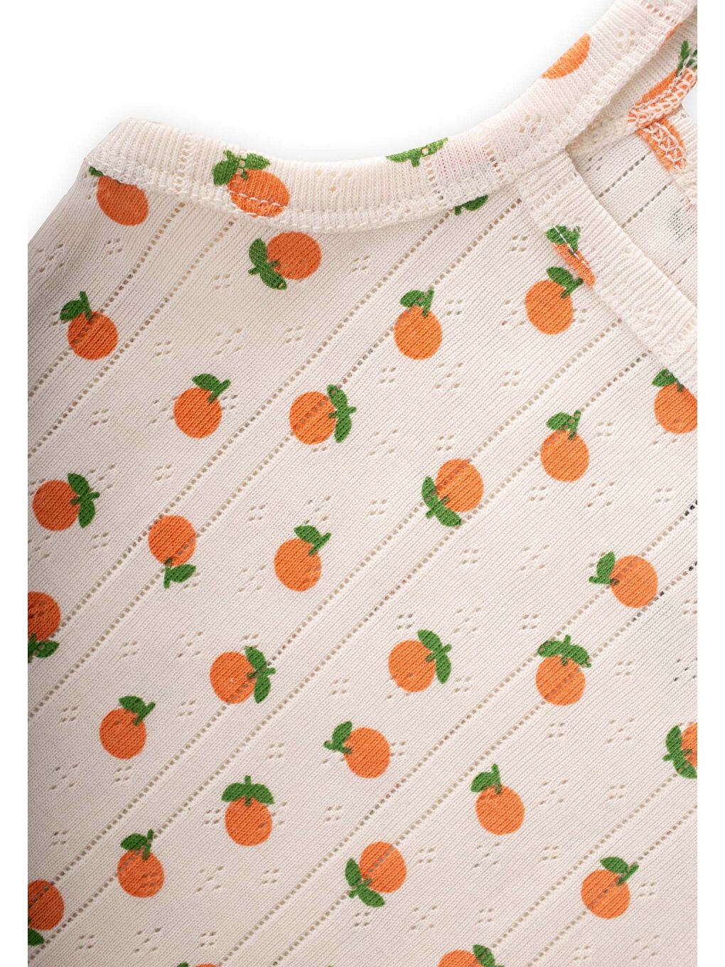 Ekru İkili İp Askılı Kız Atlet 2-11 Yaş Portakal Desen-2