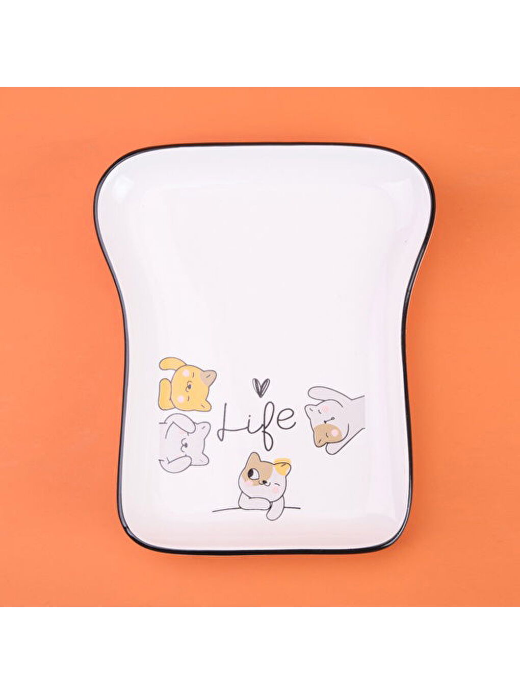 Karışık Kitchen Life Desenli Servis Tabağı - Renkli - 19 cm