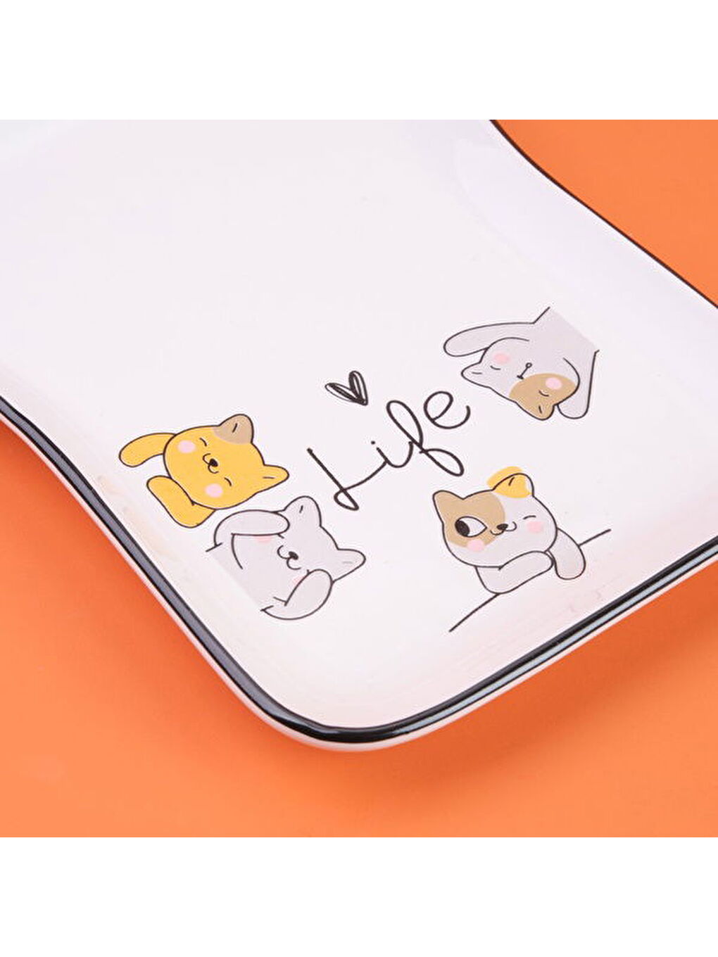 Karışık Kitchen Life Desenli Servis Tabağı - Renkli - 19 cm-1