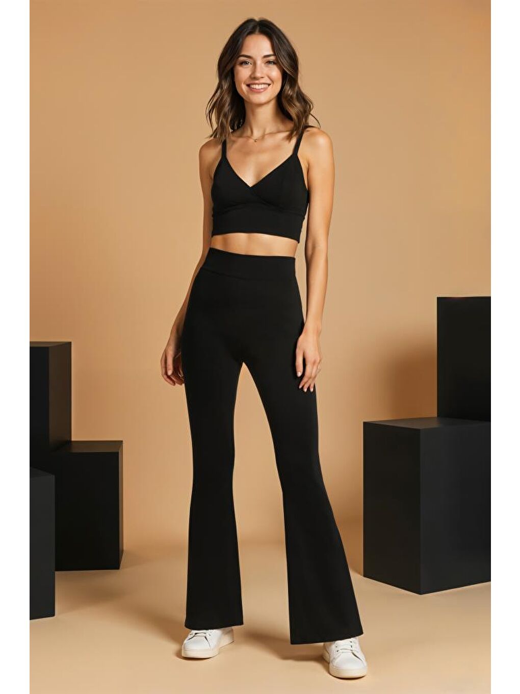 Siyah DS LUNA ISPANYOL PAÇA KADIN TAYT 2025