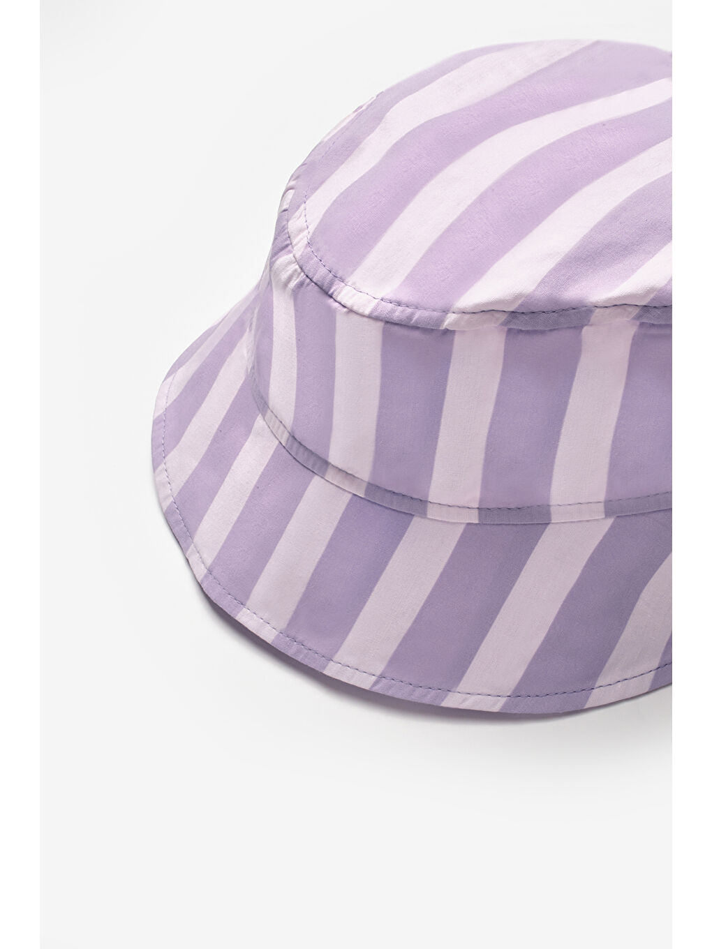 Lila Çizgi Desenli Çocuk Bucket Şapka-2