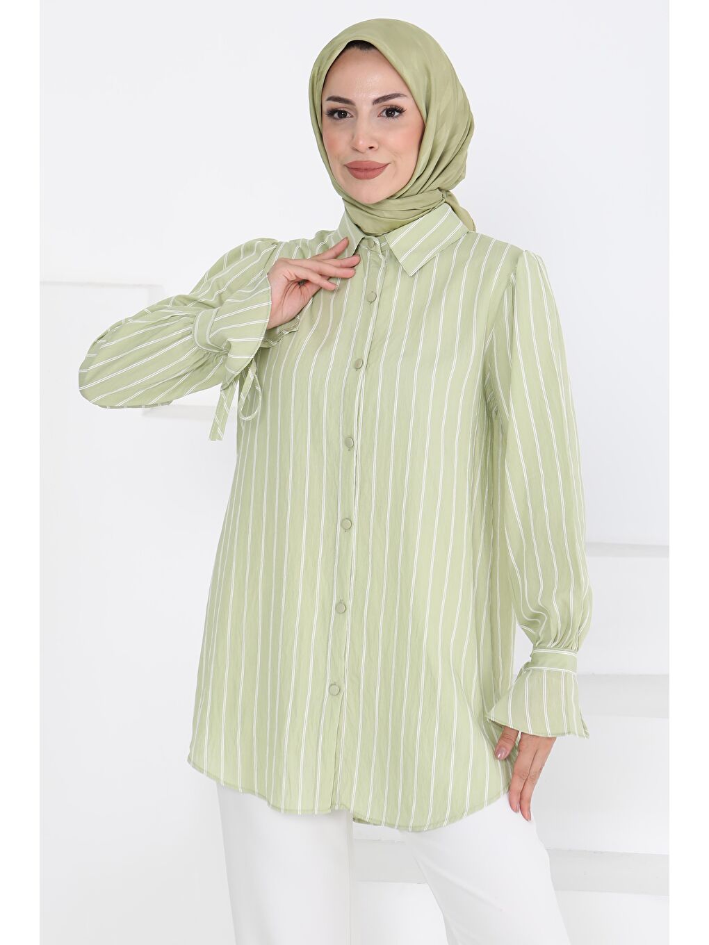 Çizgili Tunik Haki - 27275-2