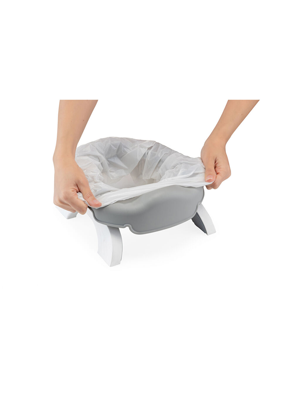 Portatif Katlanabilir Lazımlık Soft Gri New Color-4