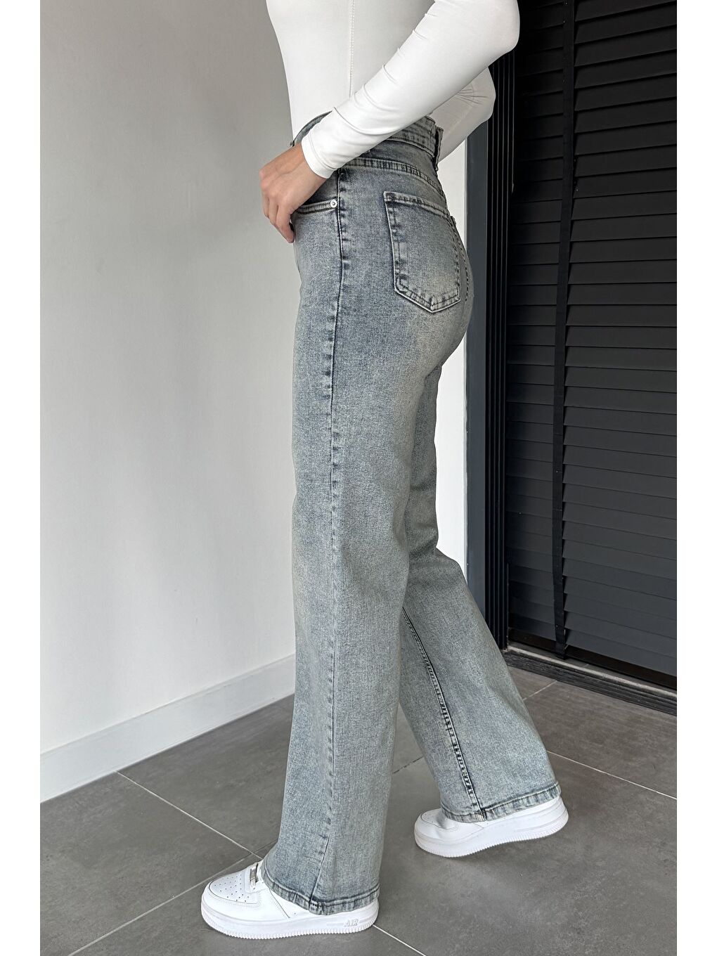 Mavi Kadın Yüksek Bel Palazzo Jean Jean Pantolon-1