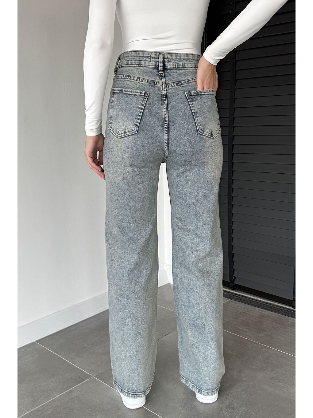 Mavi Kadın Yüksek Bel Palazzo Jean Jean Pantolon-2