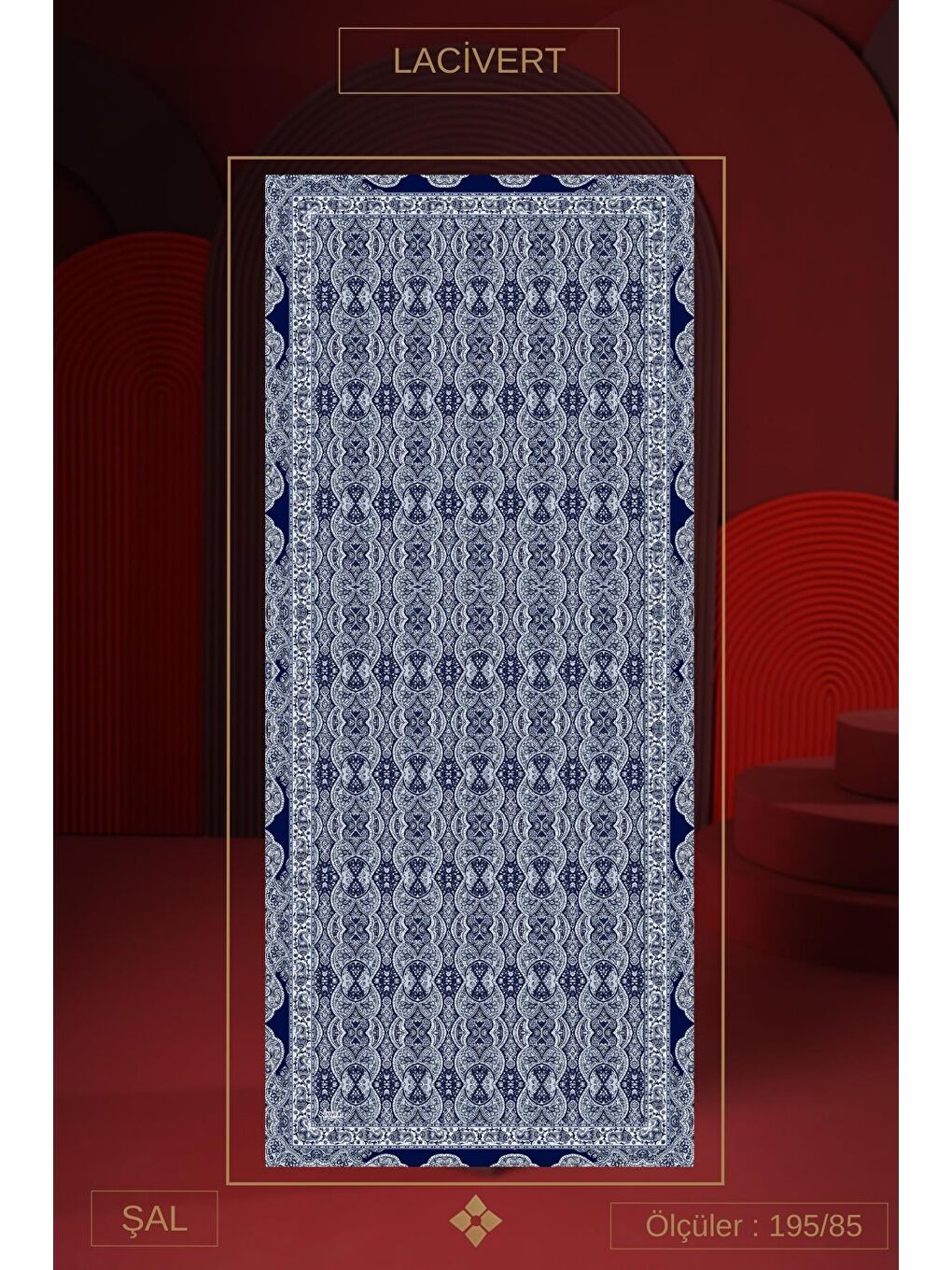 Karışık Kadın Müslin Şal Paketi Petra (Hardal-Lacivert -Mürdüm)-2